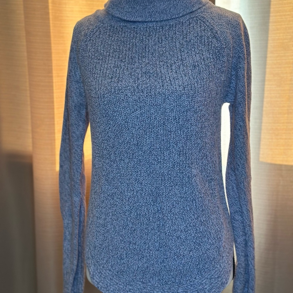 LOFT Heathered Blue Turtleneck Sweater